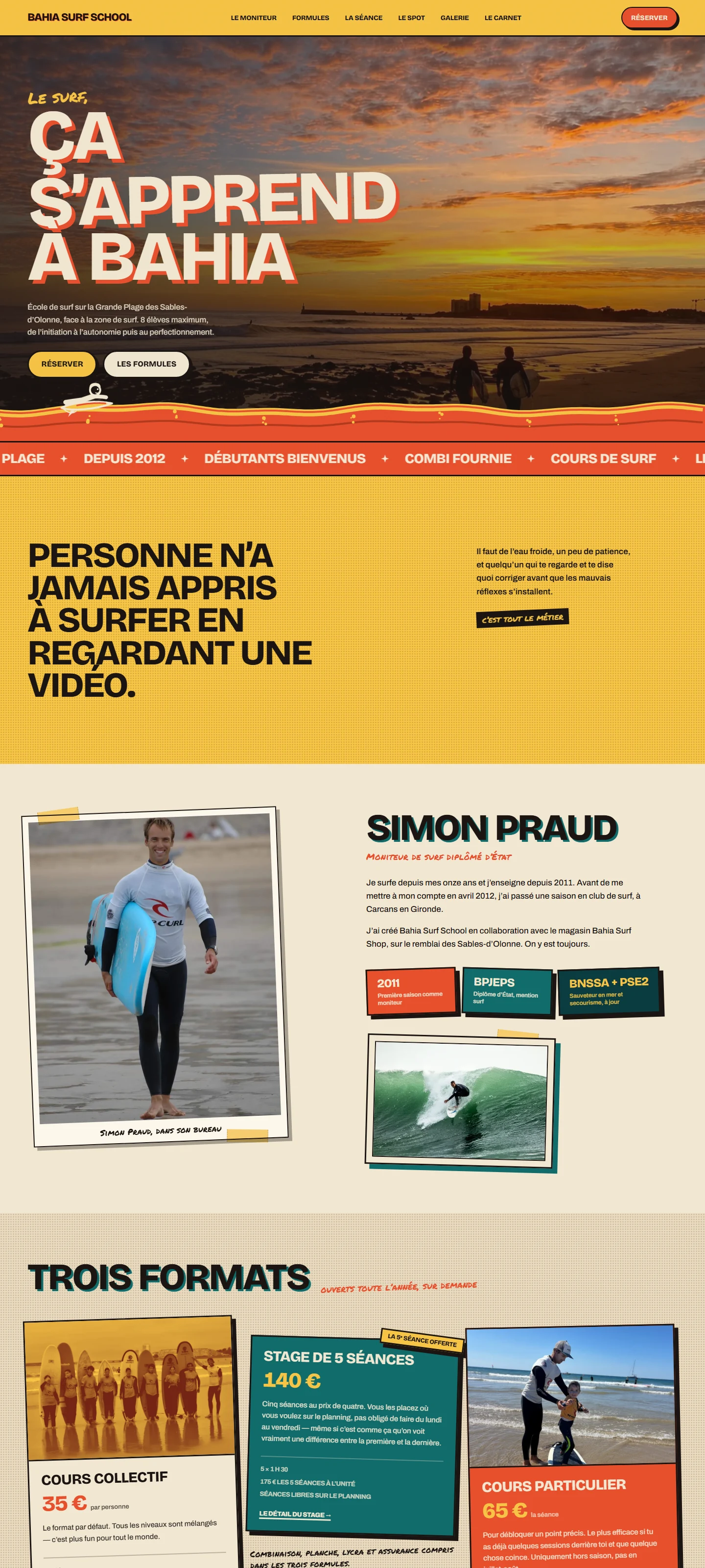 Le site de Bahia Surf School